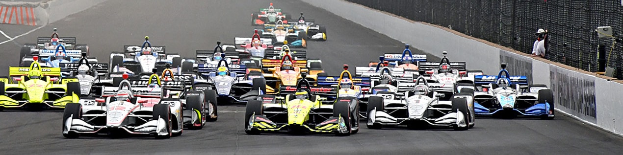 indy cars racing to through the start line Madison